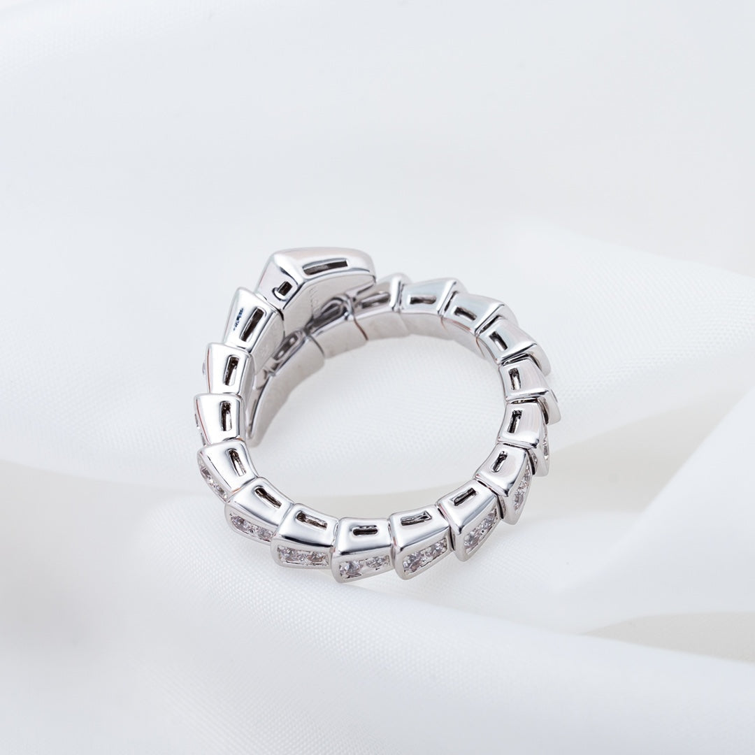 [Lunabriance]SERPENTI RING SILVER DIAMOND PAVED 4MM