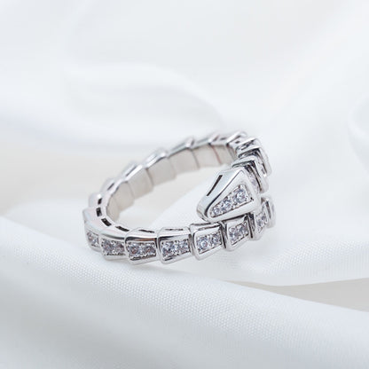 [Lunabriance]SERPENTI RING SILVER DIAMOND PAVED 4MM