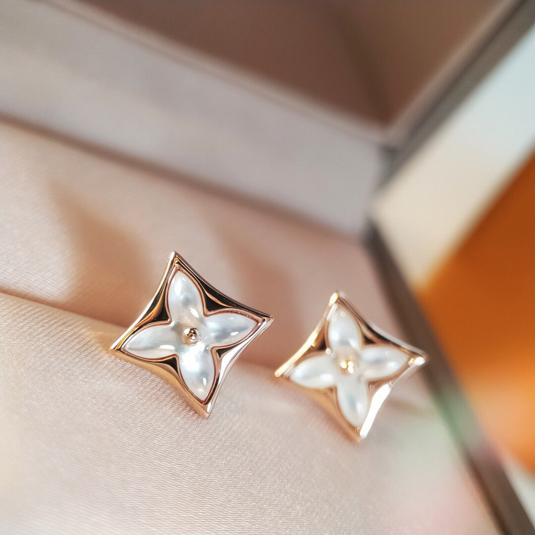 [Lunabriance]STAR MOP PINK GOLD EARRINGS