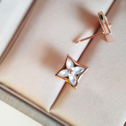 [Lunabriance]STAR MOP PINK GOLD EARRINGS