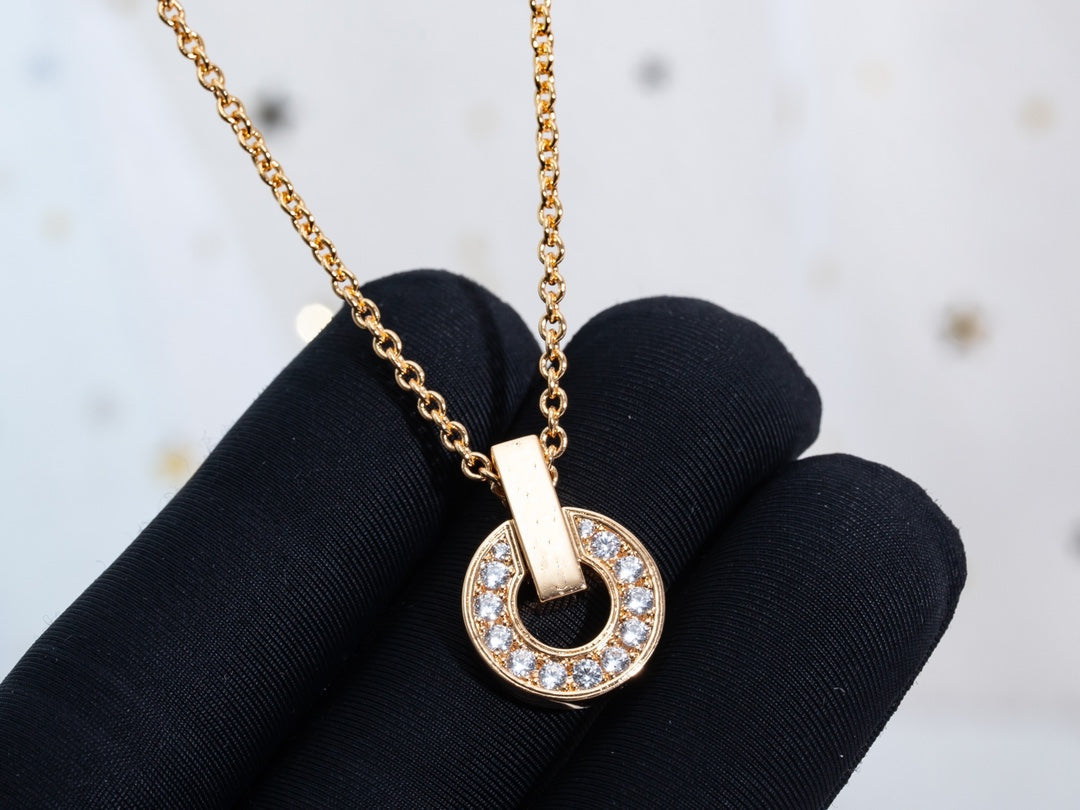 [Lunabriance]GARI NECKLACE PINK GOLD DIAMOND