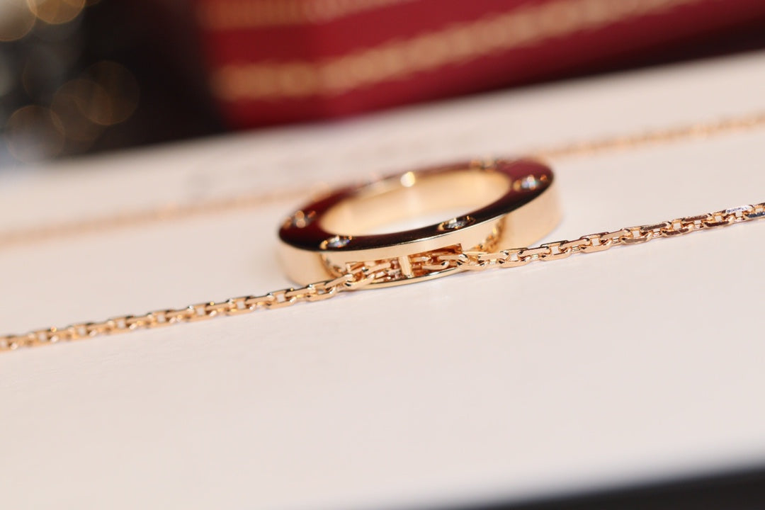 [ルナブリアンス]ラブネックレス 16mm 6ダイヤモンド ピンクゴールド