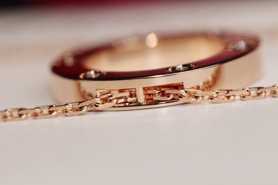 [ルナブリアンス]ラブネックレス 16mm 6ダイヤモンド ピンクゴールド