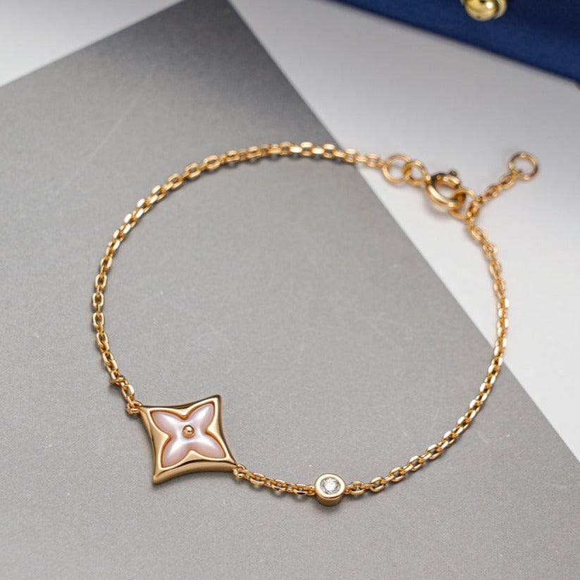 [Lunabriance]STAR 1 DIAMOND PINK GOLD BRACELET