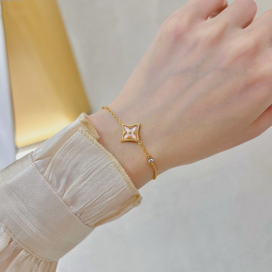 [Lunabriance]STAR 1 DIAMOND PINK GOLD BRACELET