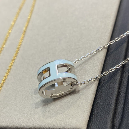 [Lunabriance]POP H LIGHT BLUE NECKLACE