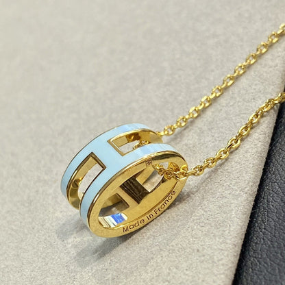 [Lunabriance]POP H LIGHT BLUE NECKLACE