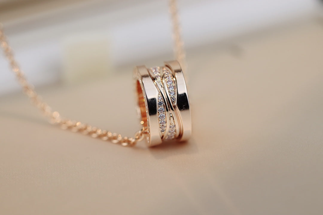 [Lunabriance]ZERO 1 PINK GOLD DIAMOND NECKLACE