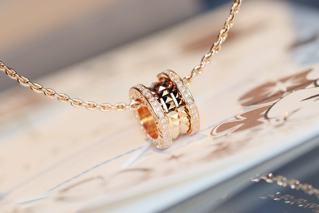 [Luna Brilliance]ZERO 1 ROCK PEDANT PINK GOLD NECKLACE