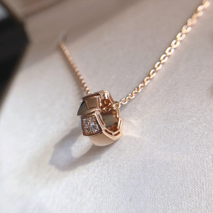 [Lunabriance]SERPENTI PEDANT DIAMOND PINK GOLD NECKLACE