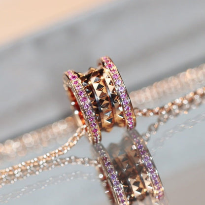 [Lunabriance]ZERO 1 ROCK PINK GOLD PINK DIAMOND NECKLACE