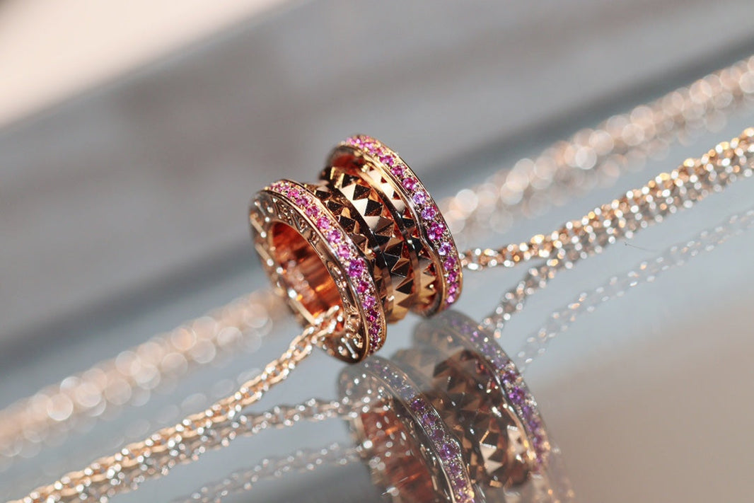 [Luna Brilliance]ZERO 1 ROCK PINK GOLD PINK DIAMOND NECKLACE