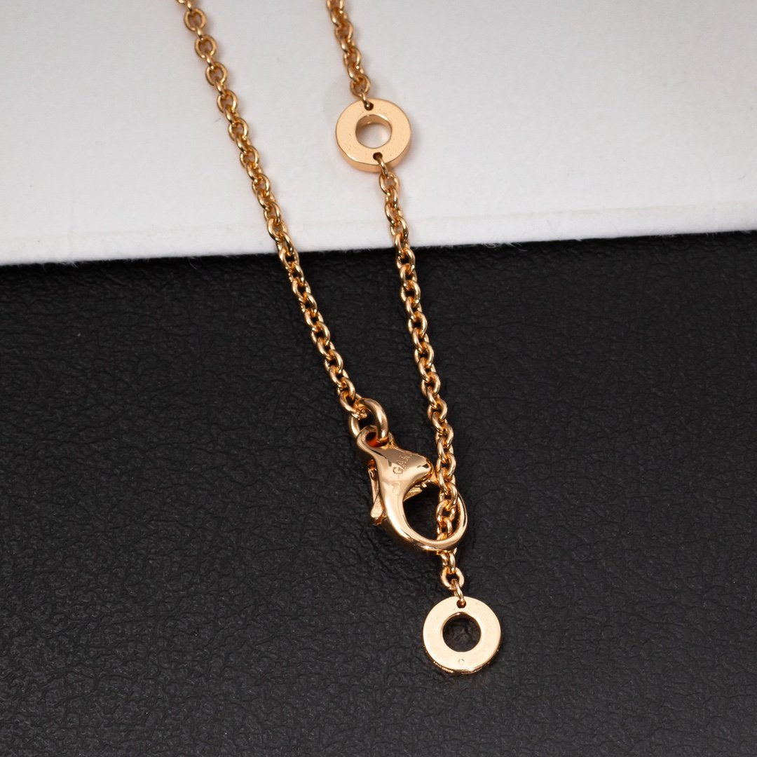 [Lunabriance]ZERO 1 WHITE CERAMIC PINK GOLD DIAMOND NECKLACE