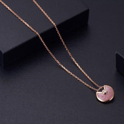 [Lunabriance]AMULETTE ROSE GOLD PINK MOP NECKLACE