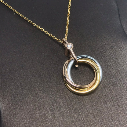 [Lunabriance]TRINITY SILVER GOLD PINK GOLD NECKLACE