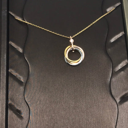 [Lunabriance]TRINITY SILVER GOLD PINK GOLD NECKLACE