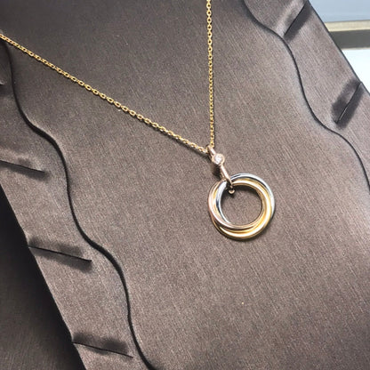 [Lunabriance]TRINITY SILVER GOLD PINK GOLD NECKLACE