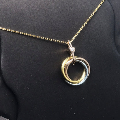 [Lunabriance]TRINITY SILVER GOLD PINK GOLD NECKLACE