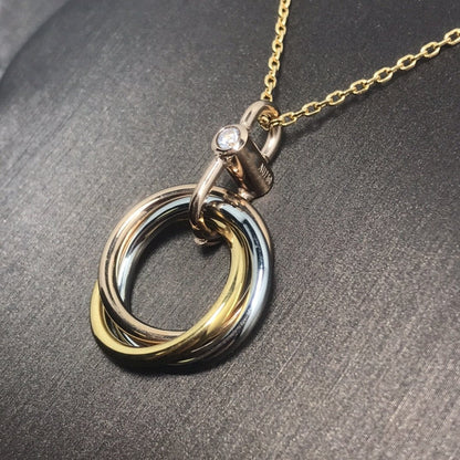 [Lunabriance]TRINITY SILVER GOLD PINK GOLD NECKLACE