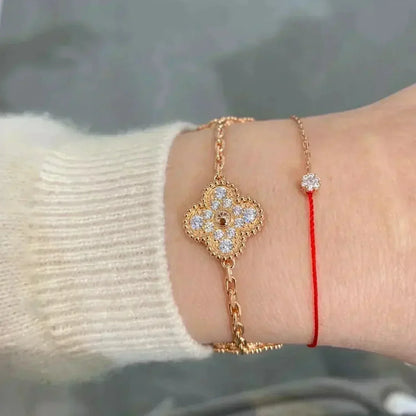 [Luna Brilliance] CLOVER 5 MOTIF FULL DIAMOND BRACELET COLLECTION