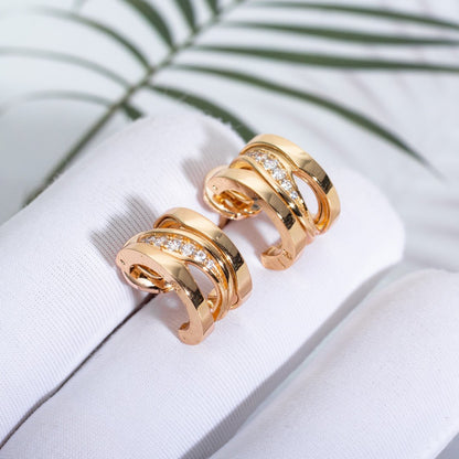 [Lunabriance]ZERO 1 PINK GOLD DIAMONDS EARRINGS