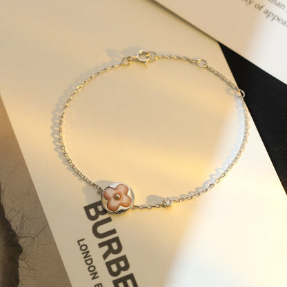 [Lunabriance]SUN MOTIF PINK MOP SILVER BRACELET