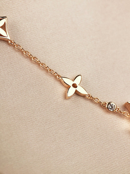 [Lunabriance]STAR AND SUN 7 MOTIFS GOLD BRACELET