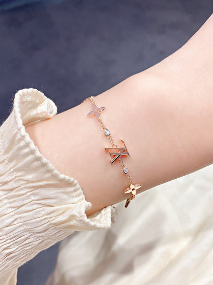 [Lunabriance]STAR AND SUN 7 MOTIFS GOLD BRACELET