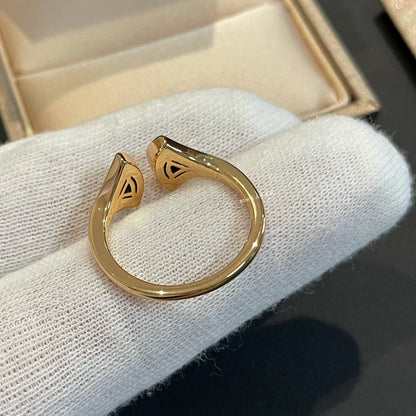 [Luna Brilliance]DREAM MALACHITE DIAMOND OPEN RING