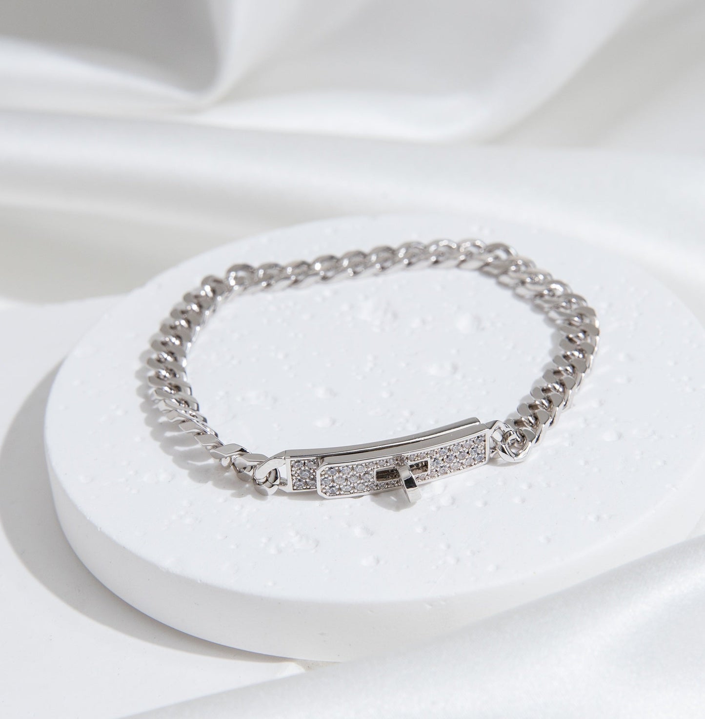 [Lunabriance]KELLY CHAIN SILVER DIAMOND BRACELET