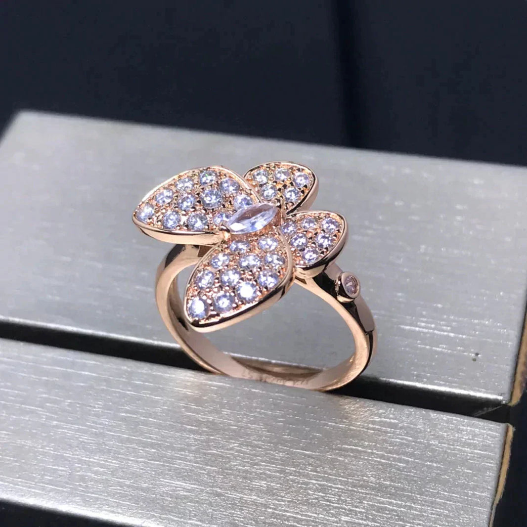 [Luna Brilliance]BUTTERFLY PINK GOLD DIAMOND RING