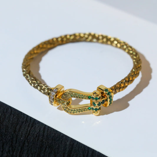 [Lunabriance]FORCE 10 GOLD GREEN DIAMOND PAVED