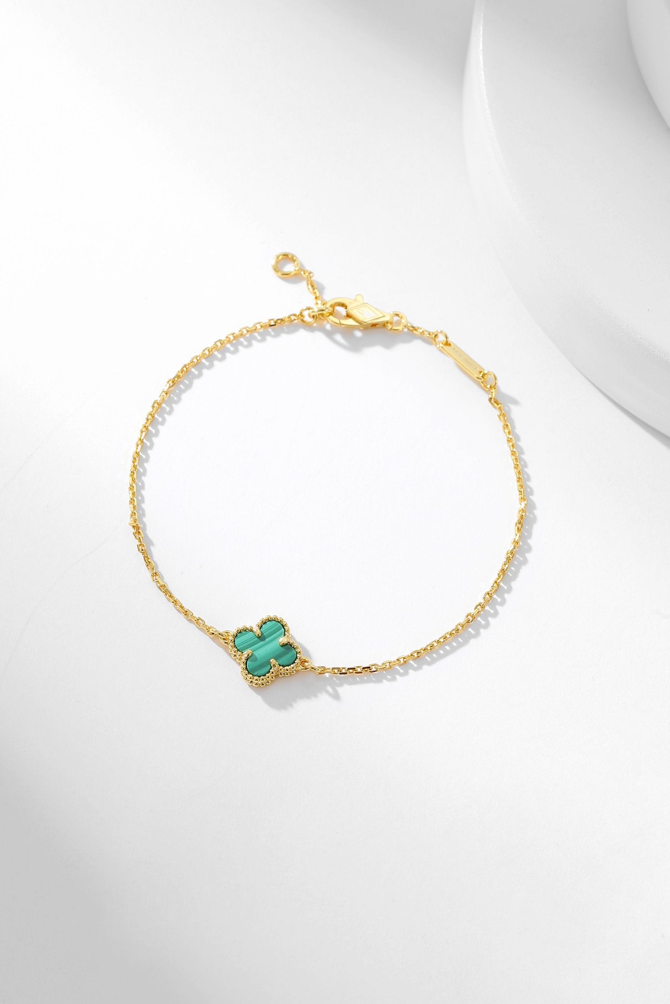 [Lunabriance]CLOVER BRACELET MALACHITE 1 MOTIF