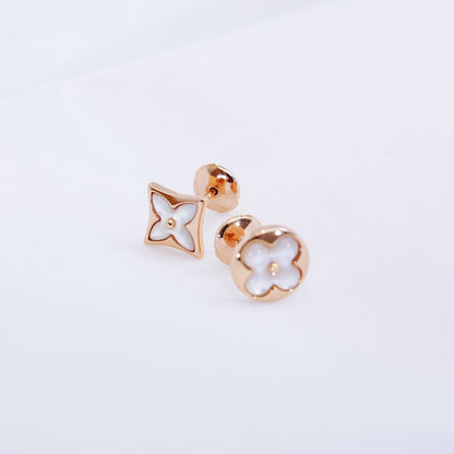 [Lunabriance]STAR AND SUN PINK GOLD MOP STUD EARRINGS