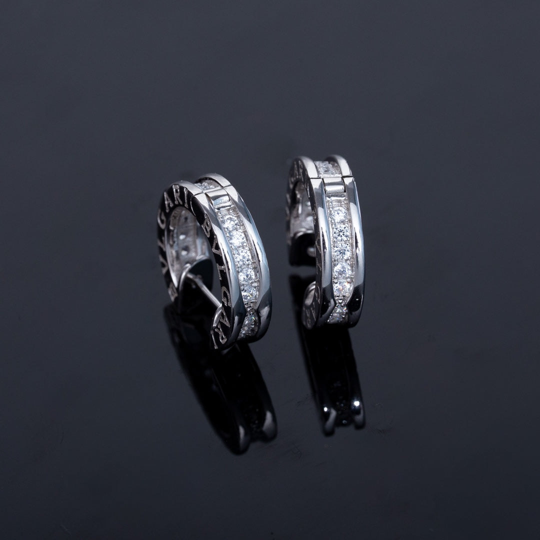 [Lunabriance]ZERO 1 MINI SILVER DIAMOND EARRINGS