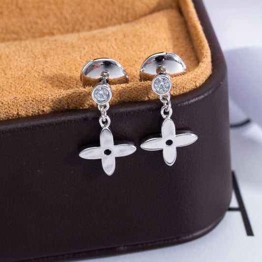 [Lunabriance]VIDYLLE SILVER DIAMOND MINI DROP EARRINGS