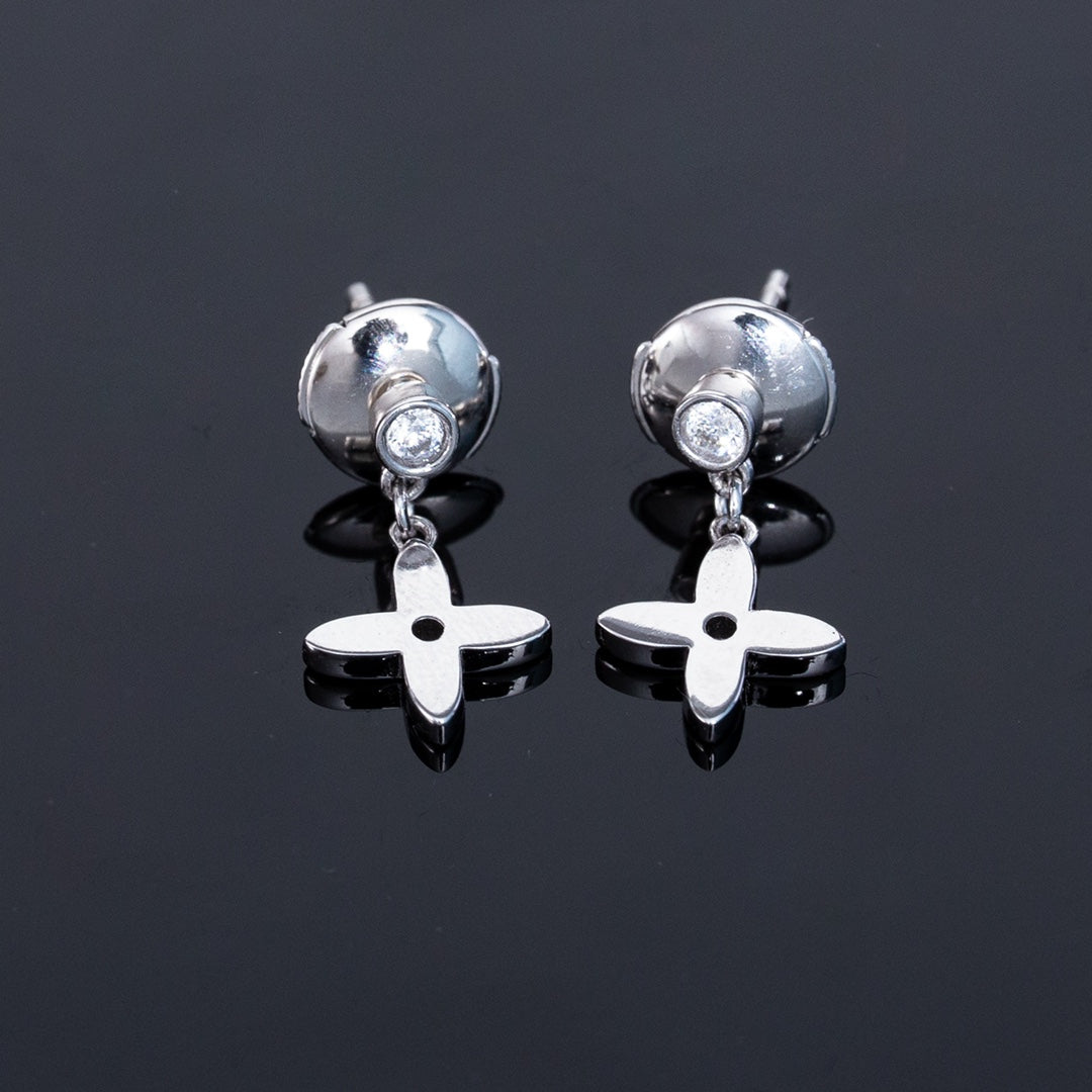 [Lunabriance]VIDYLLE SILVER DIAMOND MINI DROP EARRINGS