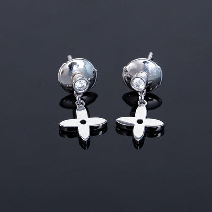 [Lunabriance]VIDYLLE SILVER DIAMOND MINI DROP EARRINGS