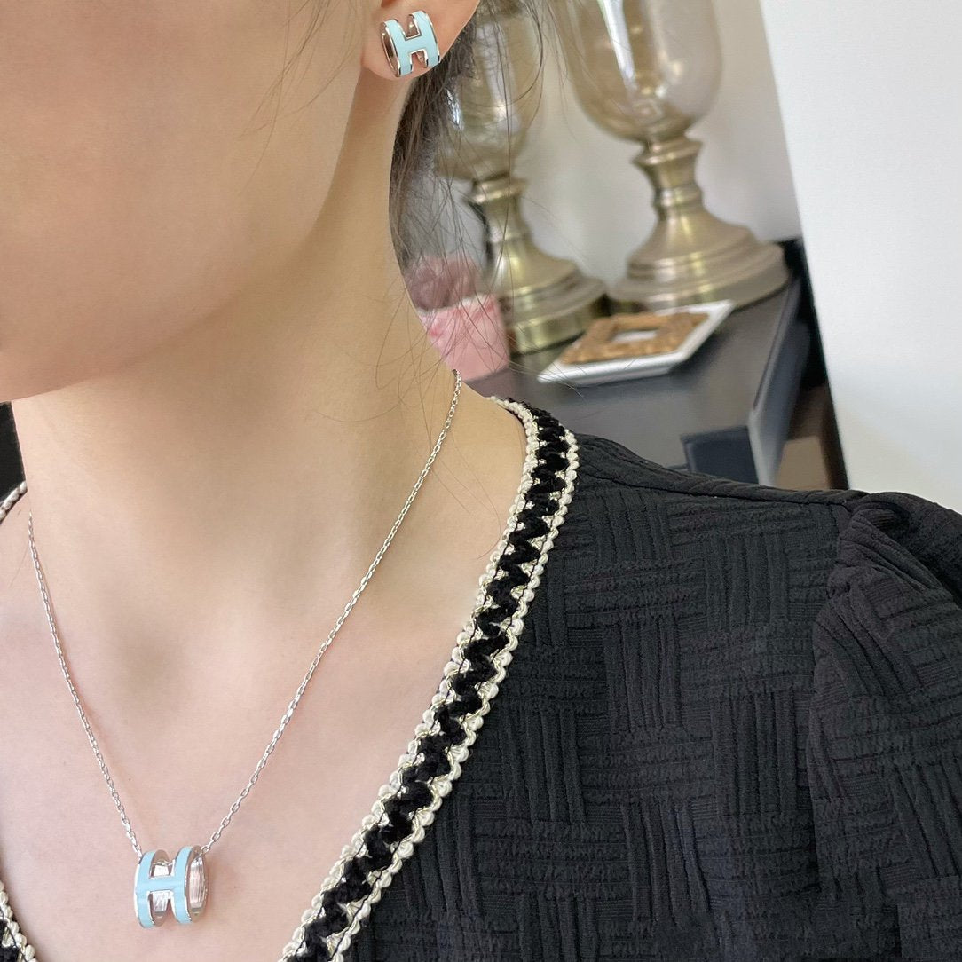 [Lunabriance]POP H SKY BLUE NECKLACE