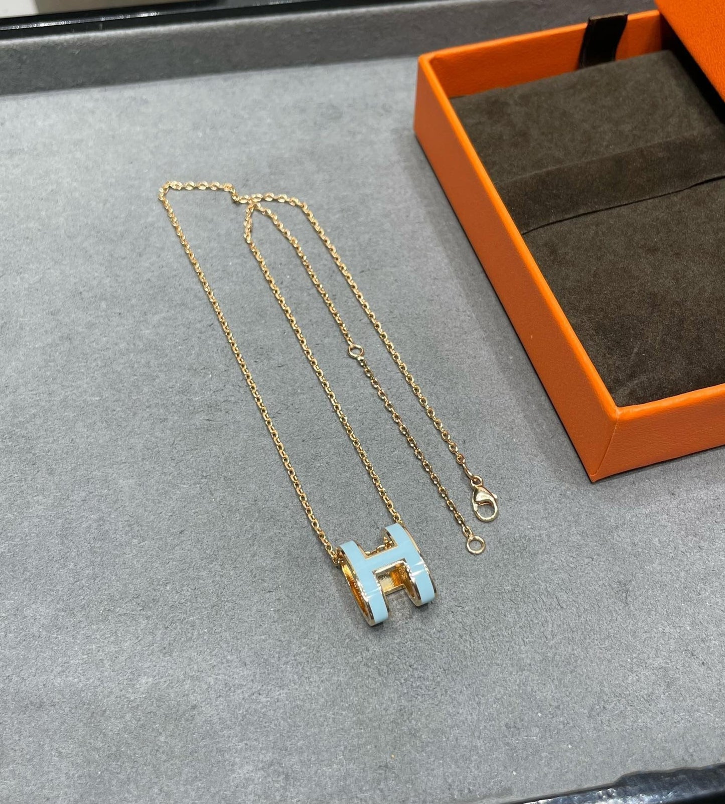 [Lunabriance]POP H SKY BLUE NECKLACE