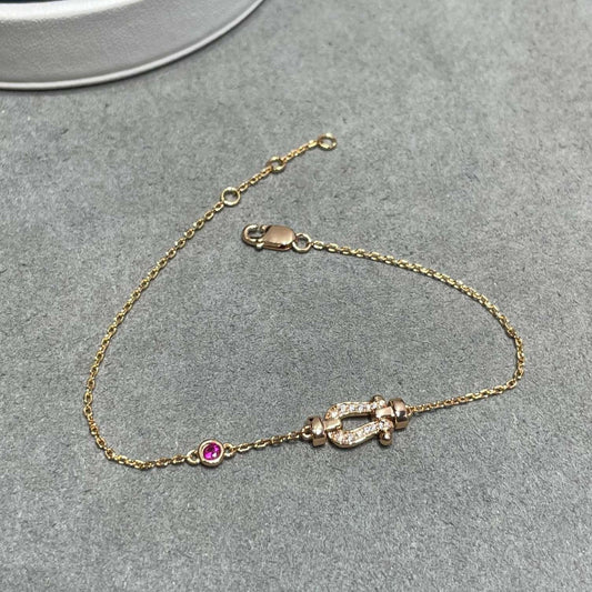 [Lunabriance]FORCE 10 DIAMOND CHAIN LINK PINK GOLD BRACELET