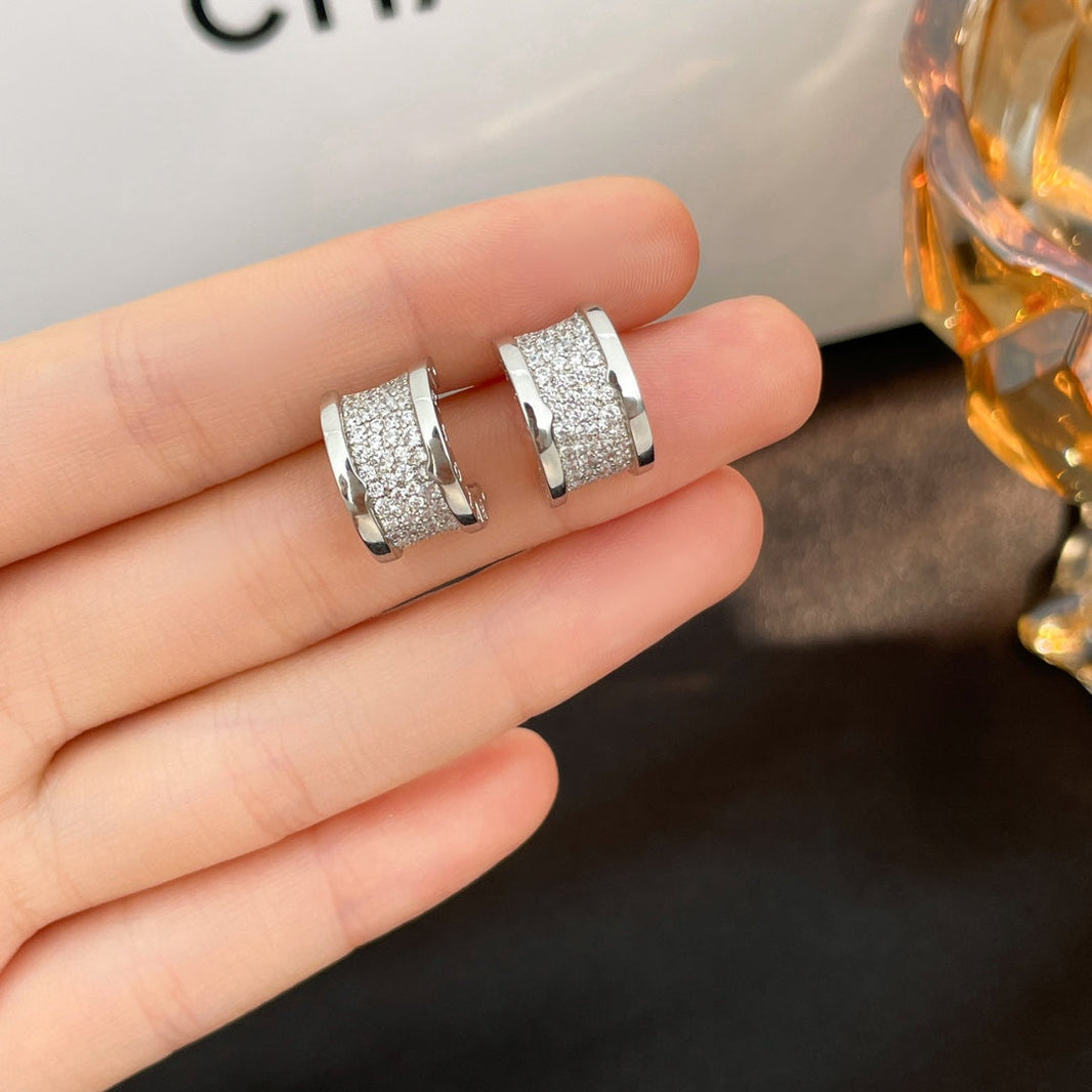 [Luna Brilliance]ZERO 1 DIAMOND PAVED EARRINGS