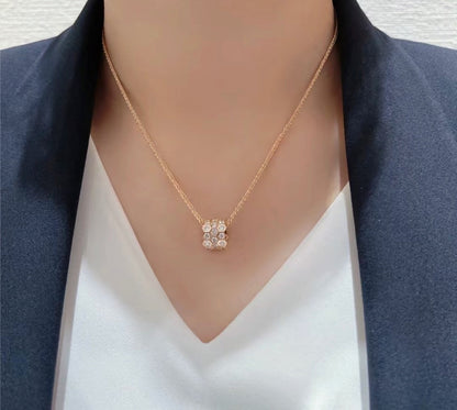 [Lunabriance]BEE LOVE DIAMOND PAVED 3 ROW NECKLACE