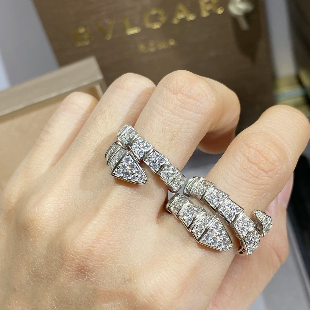 [Lunabriance]SERPENTI RING SILVER DIAMOND PAVED