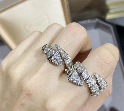 [Lunabriance]SERPENTI LARGE RING SILVER DIAMOND PAVED