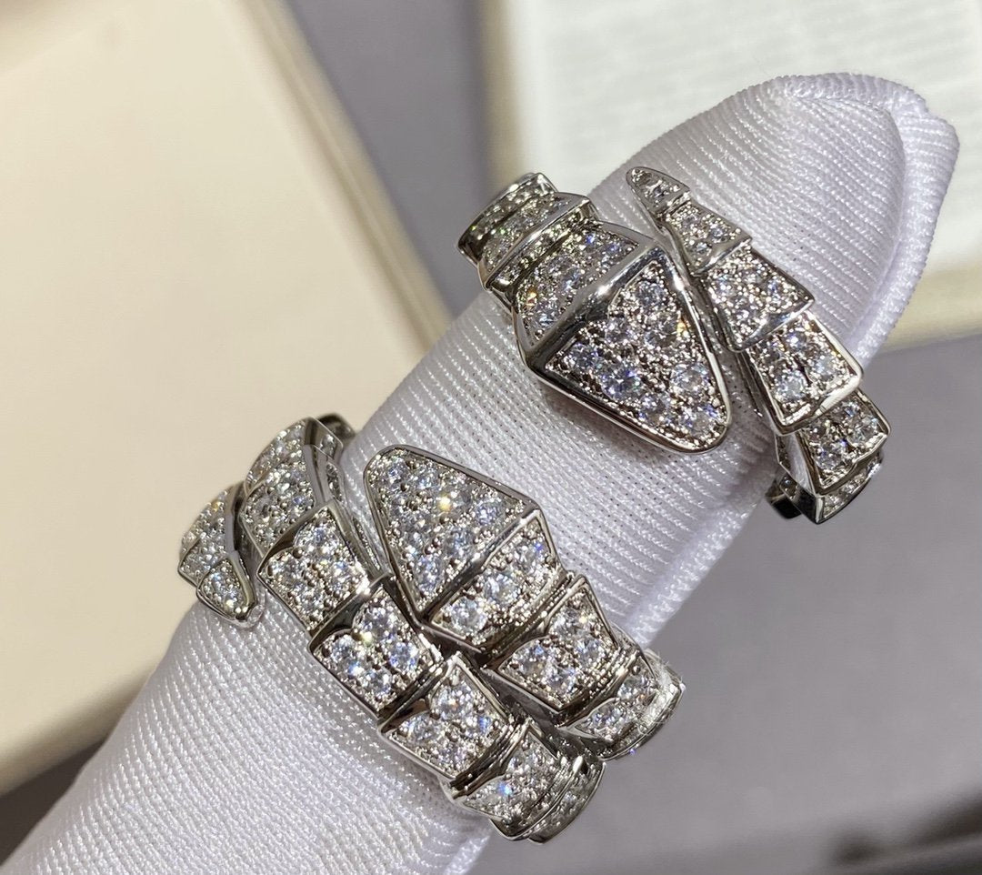 [Lunabriance]SERPENTI LARGE RING SILVER DIAMOND PAVED