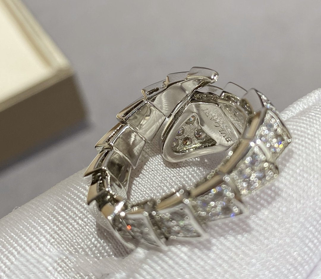 [Lunabriance]SERPENTI LARGE RING SILVER DIAMOND PAVED