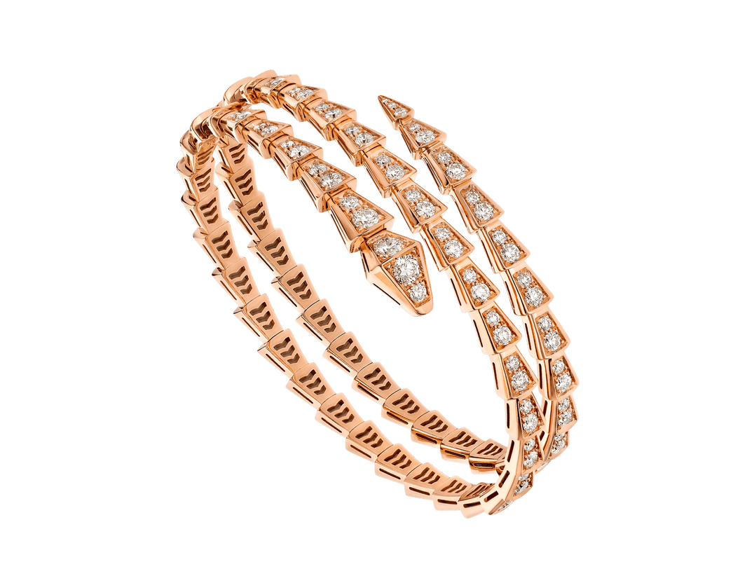 [Luna Brilliance]SERPENTI BRACELET PINK GOLD DIAMOND DOUBLE ROW