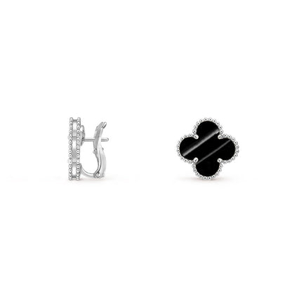 [Luna Brilliance]CLOVER SILVER 15MM MOP EARRINGS COLLECTION