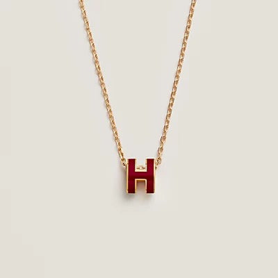 [Lunabriance]HM CLIC RED ENAMEL GOLD NECKLACE